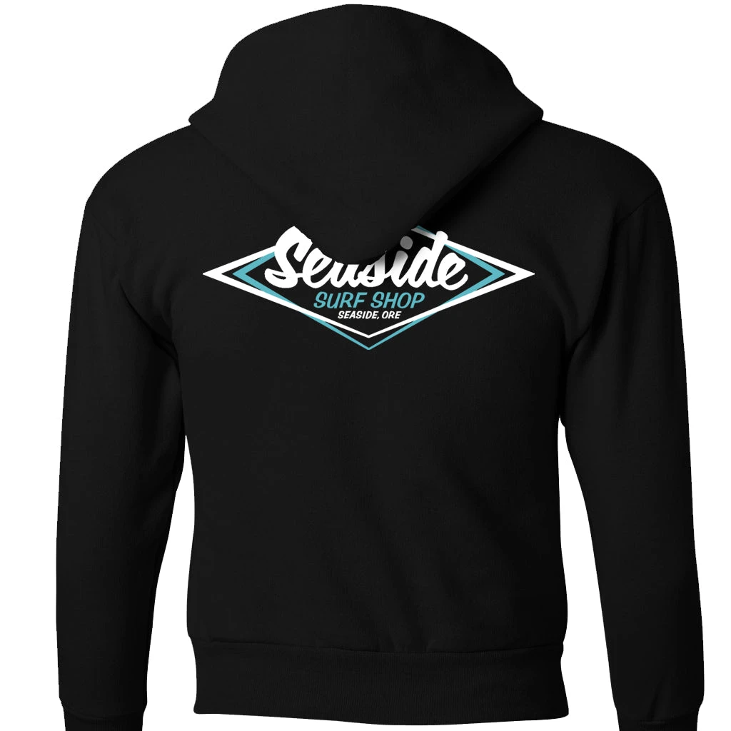 Seaside Surf Shop Youth Vintage Logo Pullover Hoody - Black 3 Seaside Surf Shop Youth Vintage Logo Pullover Hoody - Black