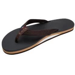 Rainbow Sandals Men's Single Layer Rubber Top 3/4" Strap - Brown