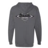 Seaside Surf Shop Mens Vintage Logo Hooded Pullover Sweatshirt - Charcoal -Surf Pro Shop charcoal sss vintage back