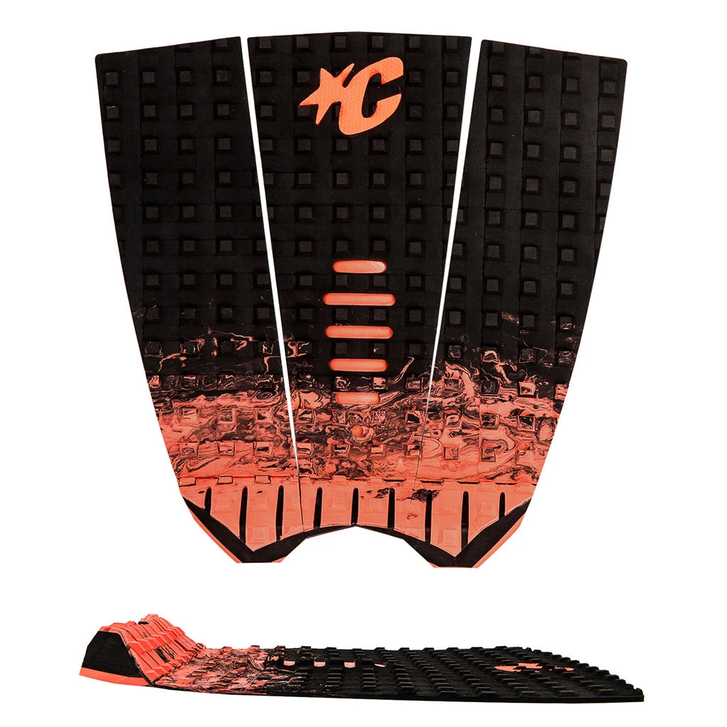 Creatures Mick Fanning Performance Traction Pad - Black Fade/Fluro Red 3 Creatures Mick Fanning Performance Traction Pad - Black Fade/Fluro Red