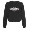Seaside Surf Shop Womens Raglan Crop Top Crew Neck - Dark Grey/Pink -Surf Pro Shop crew black pink