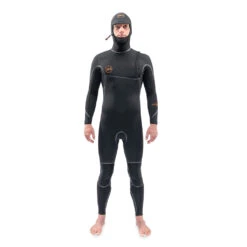 Dakine Mens Cyclone 5/4mm Zip Free Hooded Wetsuit - Black