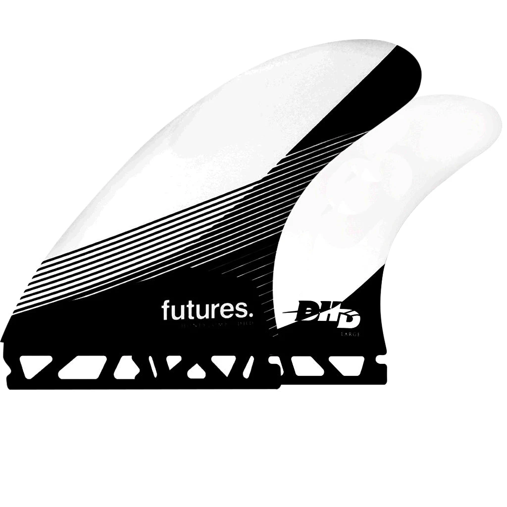 Futures Fins - DHD Honey Comb Tri Fin Set - Large - White/Black 3 Futures Fins - DHD Honey Comb Tri Fin Set - Large - White/Black