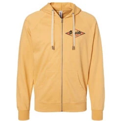 Seaside Surf Shop Vintage Logo Loopback Zip Hoody - Harvest Gold -Surf Pro Shop gold harvest seaside surf vintage front
