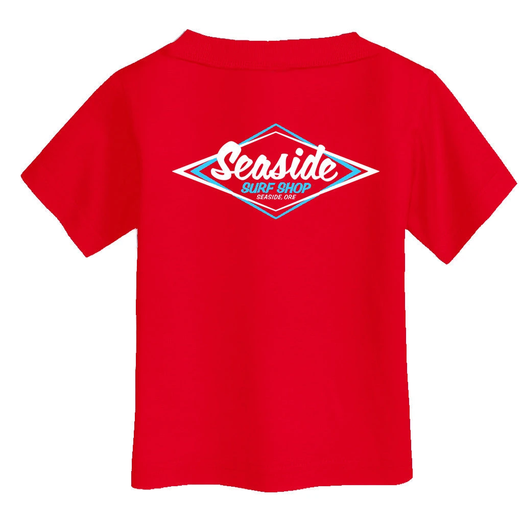 Seaside Surf Shop Toddler Vintage Logo Tee - Red 3 Seaside Surf Shop Toddler Vintage Logo Tee - Red