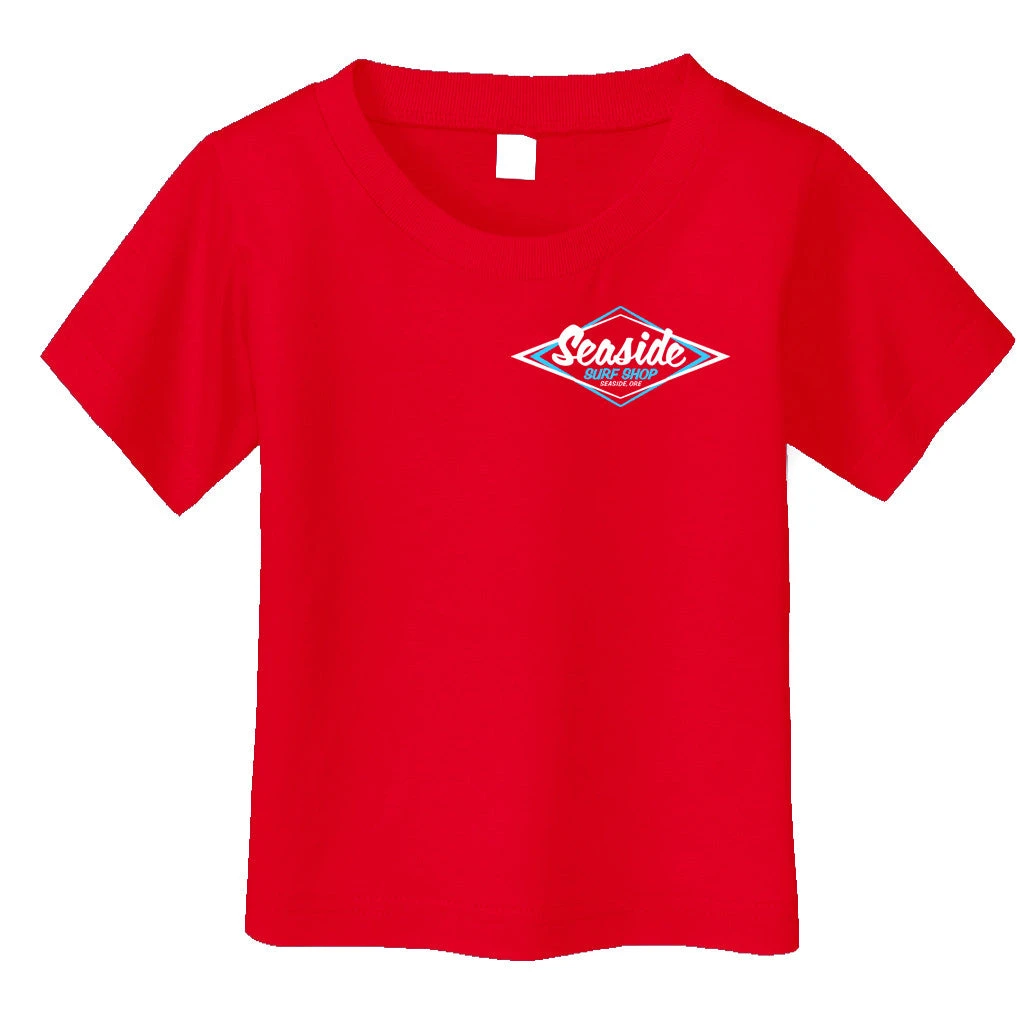 Seaside Surf Shop Toddler Vintage Logo Tee - Red 4 Seaside Surf Shop Toddler Vintage Logo Tee - Red - Image 2