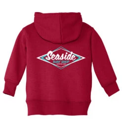 Seaside Surf Shop Infant Vintage Logo Zip Hoody - Red -Surf Pro Shop seaside zip hoody infantback
