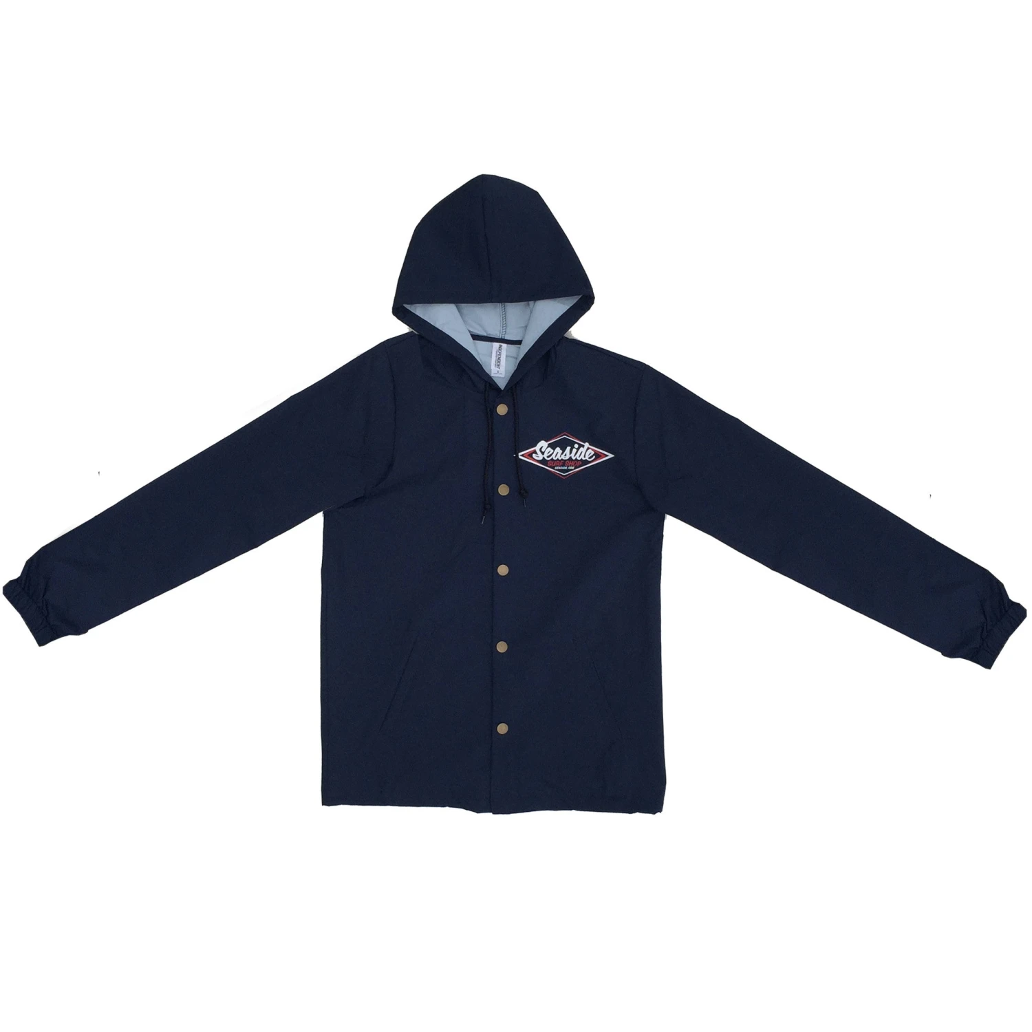 Seaside Surf Shop Mens Vintage Logo Coaches Jacket - Navy 4 Seaside Surf Shop Mens Vintage Logo Coaches Jacket - Navy - Image 2