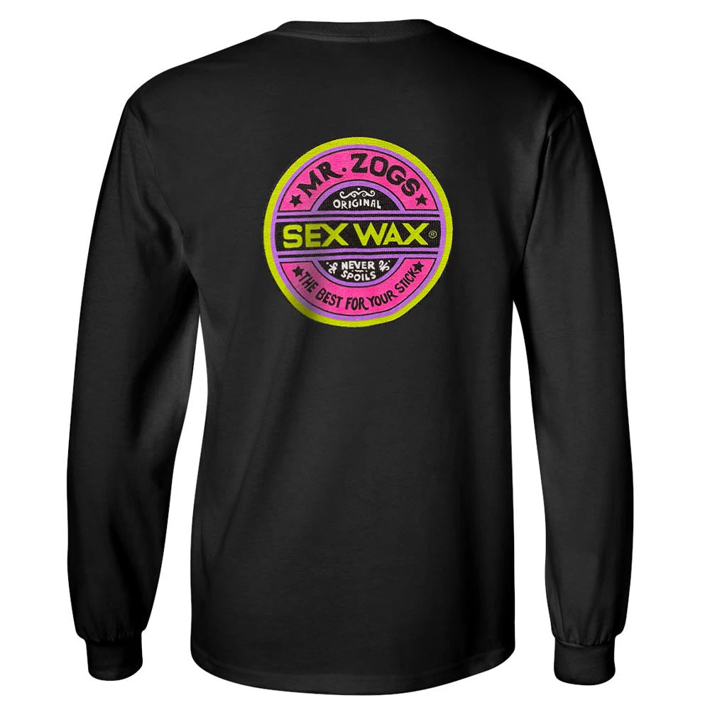 Mr. Zog's Sex Wax Mens Fluoro L/S Tee - Black 3 Mr. Zog's Sex Wax Mens Fluoro L/S Tee - Black