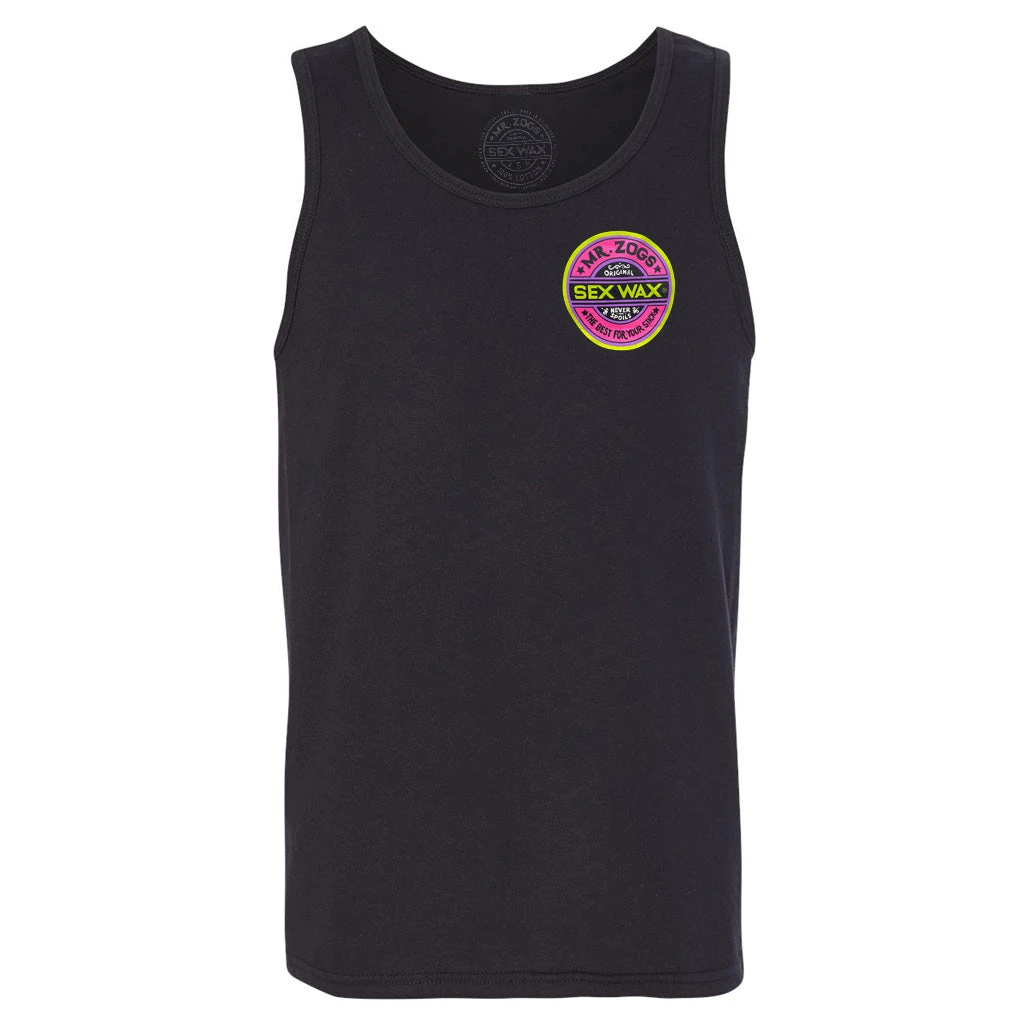 Mr. Zog's Sex Wax Mens Fluoro Tank Top - Black 4 Mr. Zog's Sex Wax Mens Fluoro Tank Top - Black - Image 2