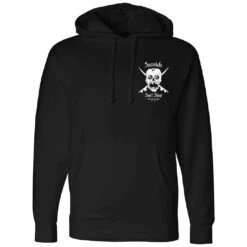 Seaside Surf Shop Mens Skull Hooded Sweatshirt - Black -Surf Pro Shop skull hoody black2