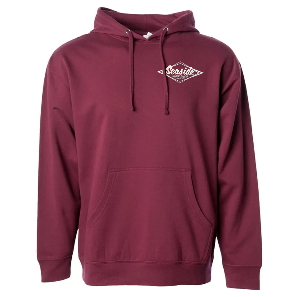 Seaside Surf Shop Mens Vintage Logo Pullover - Maroon 4 Seaside Surf Shop Mens Vintage Logo Pullover - Maroon - Image 2