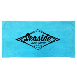 Seaside Surf Shop Vintage Logo Beach Towel - Turquoise