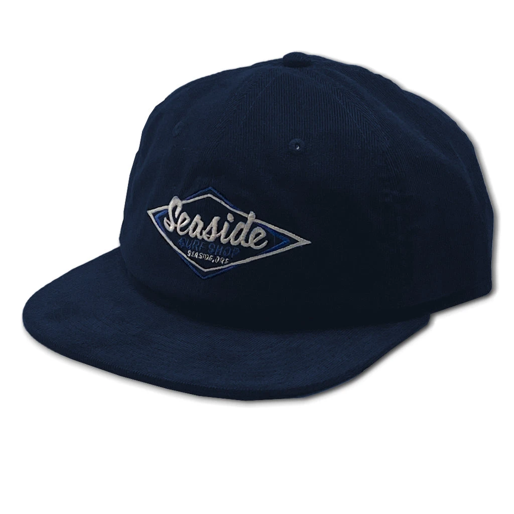 Seaside Surf Shop Vintage Logo Regular Fit Cap - Navy Thin Corduroy 3 Seaside Surf Shop Vintage Logo Regular Fit Cap - Navy Thin Corduroy