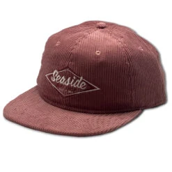 Seaside Surf Shop Wide Cord Vintage Logo Hat - Dirty Rose