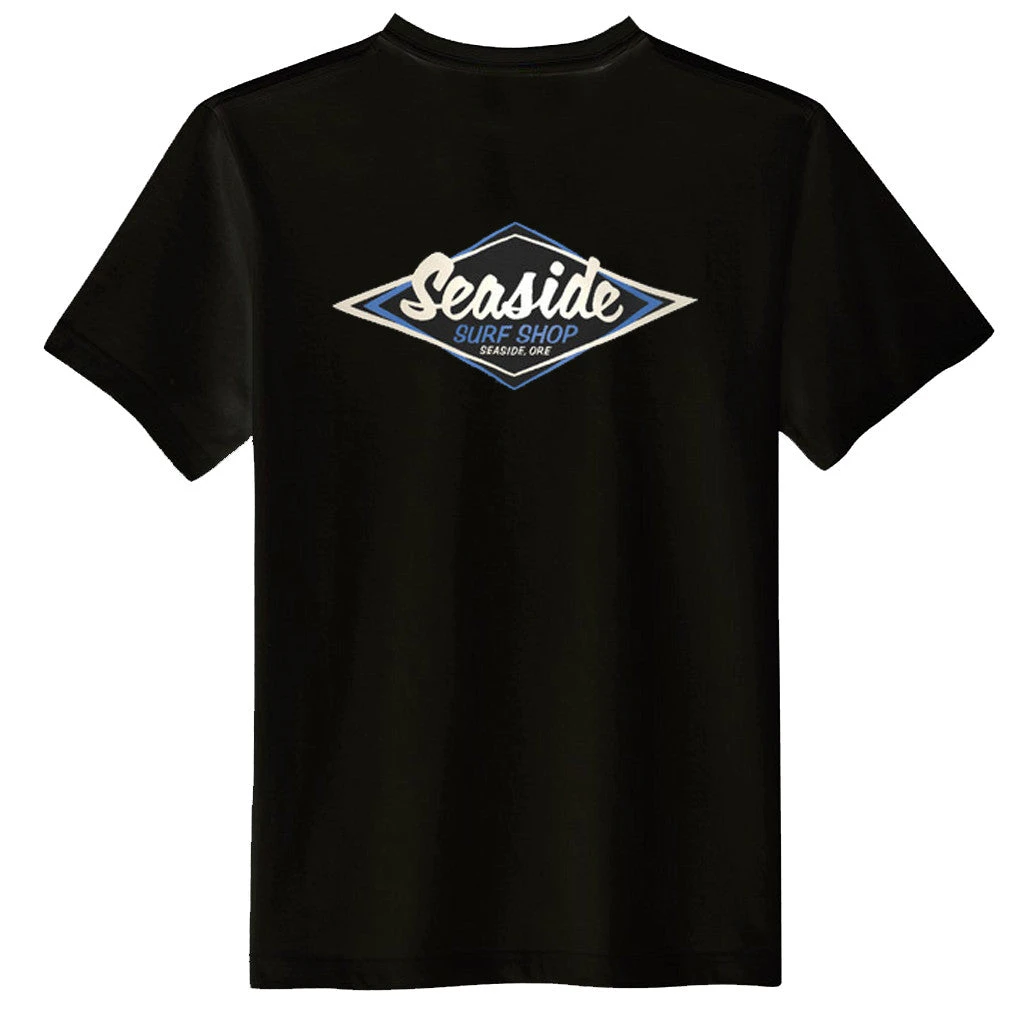 Seaside Surf Shop Mens Vintage Logo Tee - Black 3 Seaside Surf Shop Mens Vintage Logo Tee - Black
