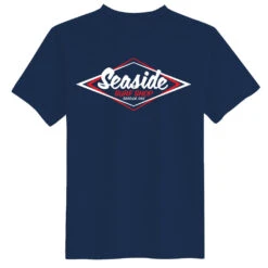 Seaside Surf Shop Mens Vintage Logo Tee - Navy