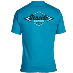 Seaside Surf Shop Mens Vintage Logo Tee - Teal