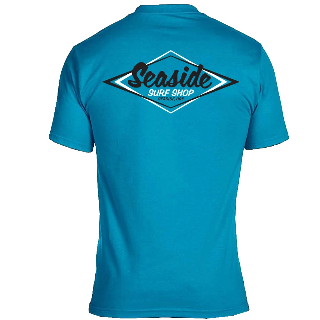 Seaside Surf Shop Mens Vintage Logo Tee - Teal 3 Seaside Surf Shop Mens Vintage Logo Tee - Teal