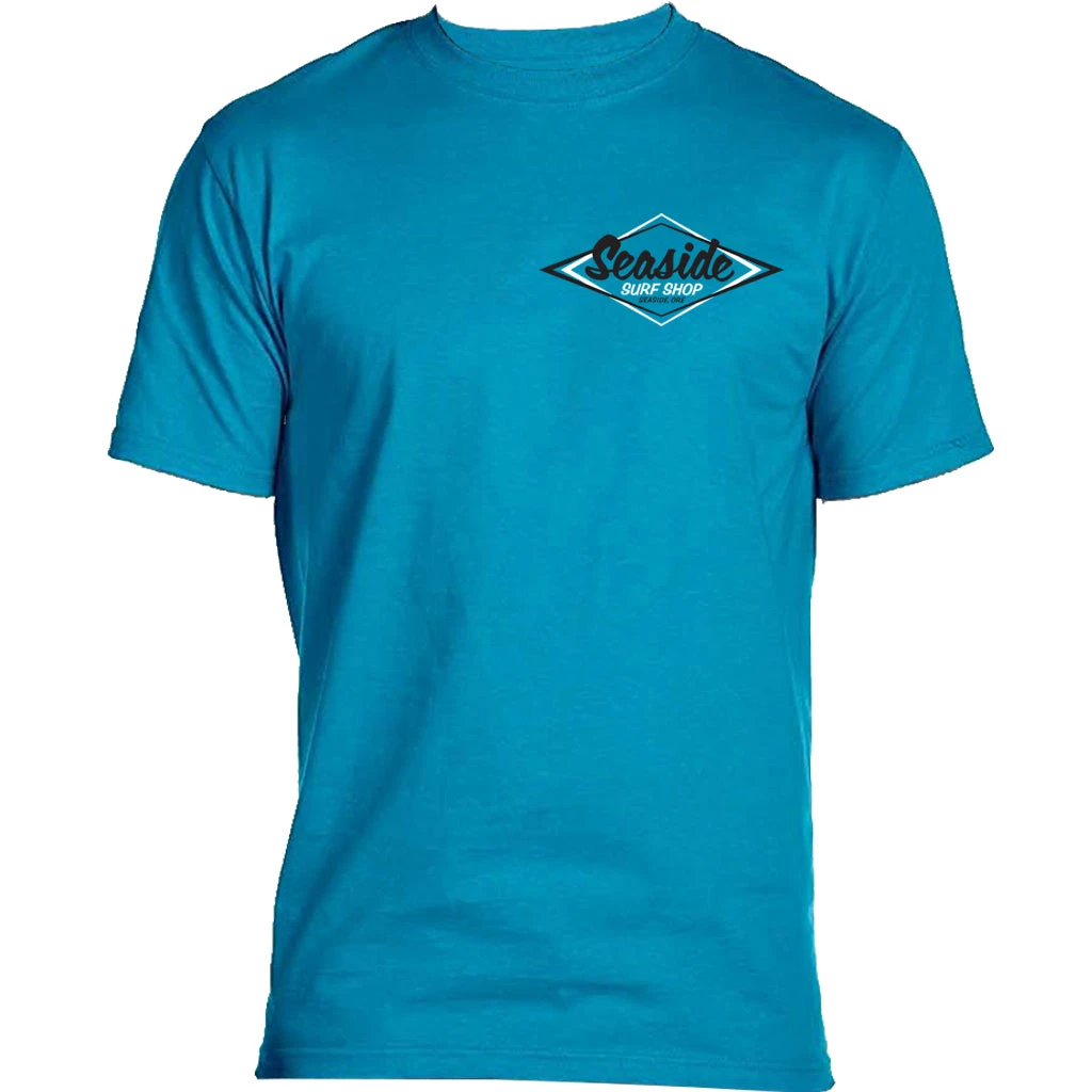 Seaside Surf Shop Mens Vintage Logo Tee - Teal 4 Seaside Surf Shop Mens Vintage Logo Tee - Teal - Image 2