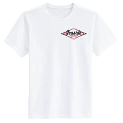 Seaside Surf Shop Mens Vintage Logo Tee - White 5 Seaside Surf Shop Mens Vintage Logo Tee - White -Surf Pro Shop vintage white front