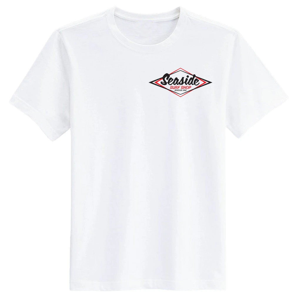 Seaside Surf Shop Mens Vintage Logo Tee - White 4 Seaside Surf Shop Mens Vintage Logo Tee - White - Image 2