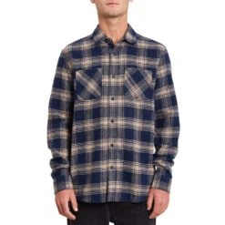 Volcom Mens Tone Stone L/S Shirt - Indigo